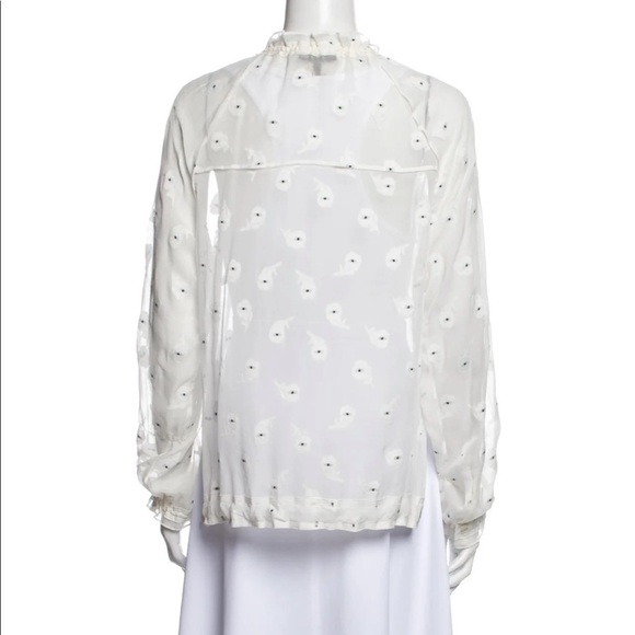 Rag & Bone Floral Print Mock Neck Blouse Medium - Picture 3 of 7